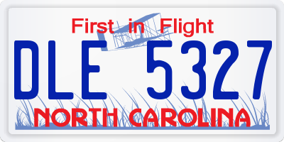 NC license plate DLE5327