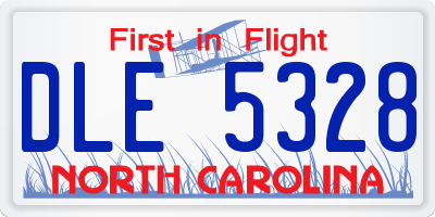 NC license plate DLE5328