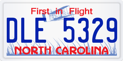 NC license plate DLE5329