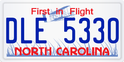 NC license plate DLE5330