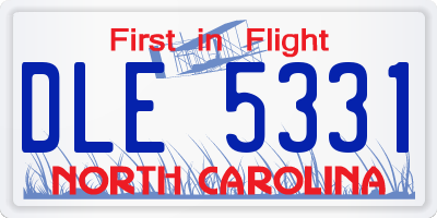 NC license plate DLE5331