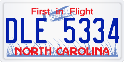 NC license plate DLE5334