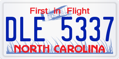 NC license plate DLE5337