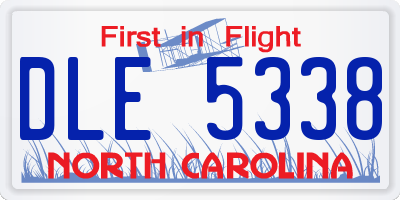 NC license plate DLE5338
