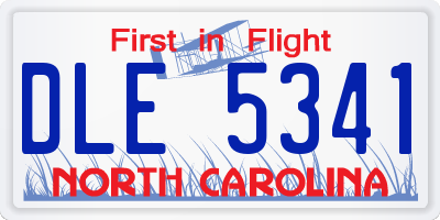 NC license plate DLE5341