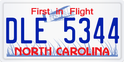 NC license plate DLE5344