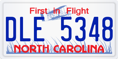 NC license plate DLE5348