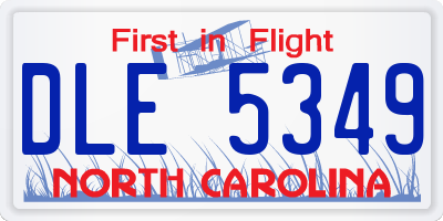 NC license plate DLE5349