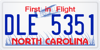 NC license plate DLE5351