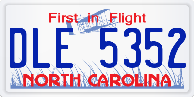 NC license plate DLE5352