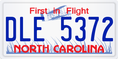NC license plate DLE5372