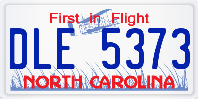 NC license plate DLE5373
