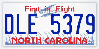 NC license plate DLE5379