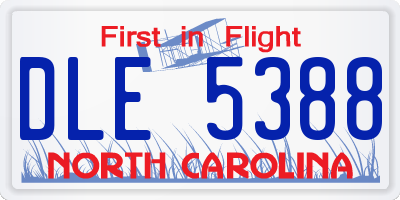 NC license plate DLE5388