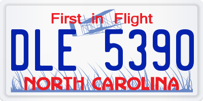 NC license plate DLE5390