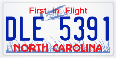 NC license plate DLE5391