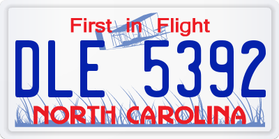 NC license plate DLE5392
