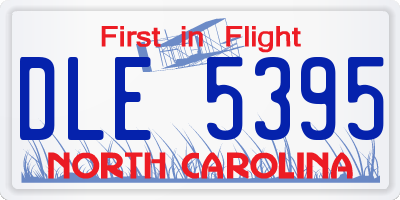 NC license plate DLE5395