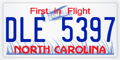 NC license plate DLE5397