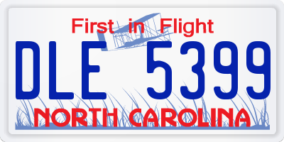 NC license plate DLE5399