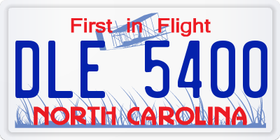 NC license plate DLE5400