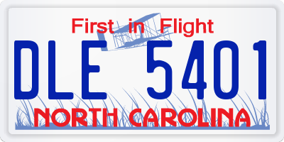 NC license plate DLE5401