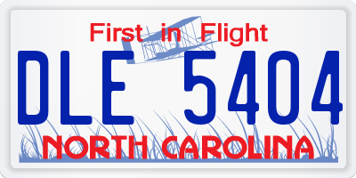 NC license plate DLE5404