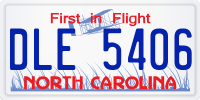 NC license plate DLE5406