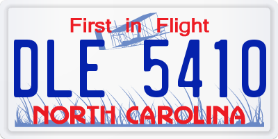 NC license plate DLE5410