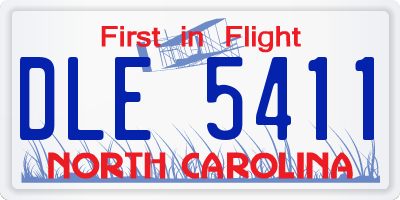 NC license plate DLE5411