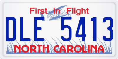 NC license plate DLE5413
