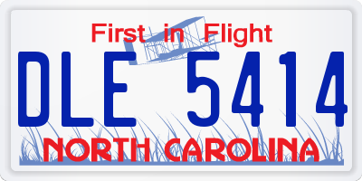 NC license plate DLE5414