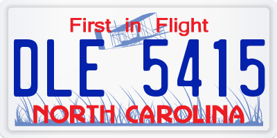 NC license plate DLE5415