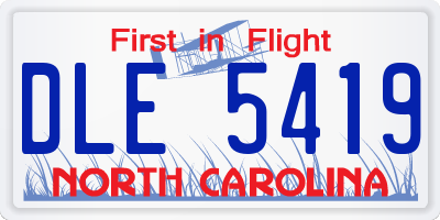 NC license plate DLE5419