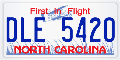 NC license plate DLE5420