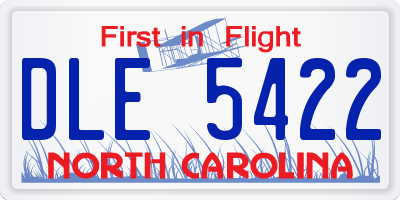 NC license plate DLE5422