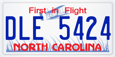 NC license plate DLE5424