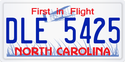 NC license plate DLE5425