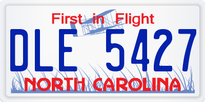 NC license plate DLE5427