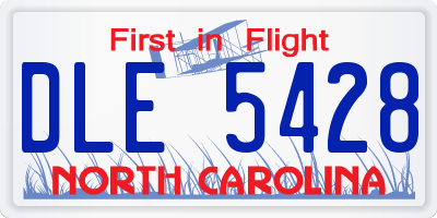 NC license plate DLE5428