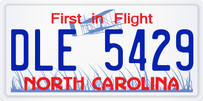 NC license plate DLE5429