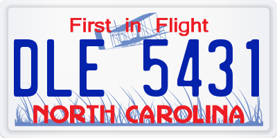 NC license plate DLE5431