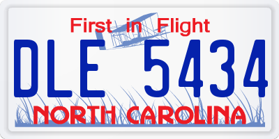 NC license plate DLE5434