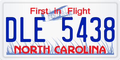 NC license plate DLE5438