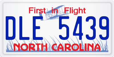 NC license plate DLE5439