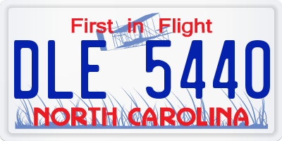 NC license plate DLE5440