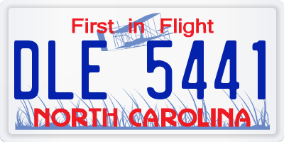 NC license plate DLE5441