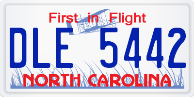 NC license plate DLE5442