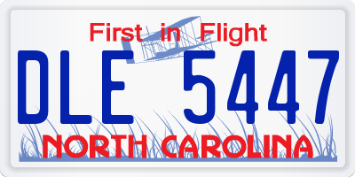 NC license plate DLE5447