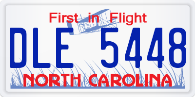 NC license plate DLE5448